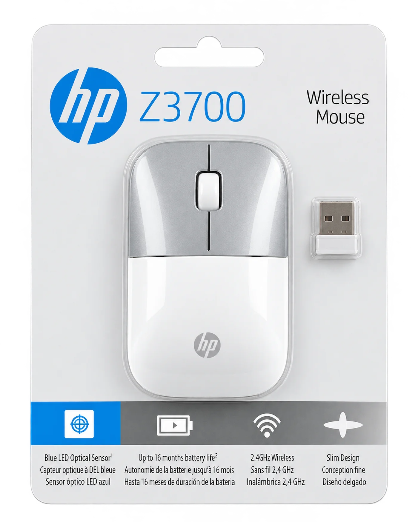 HP Z3700 Wireless Mouse – White/Silver