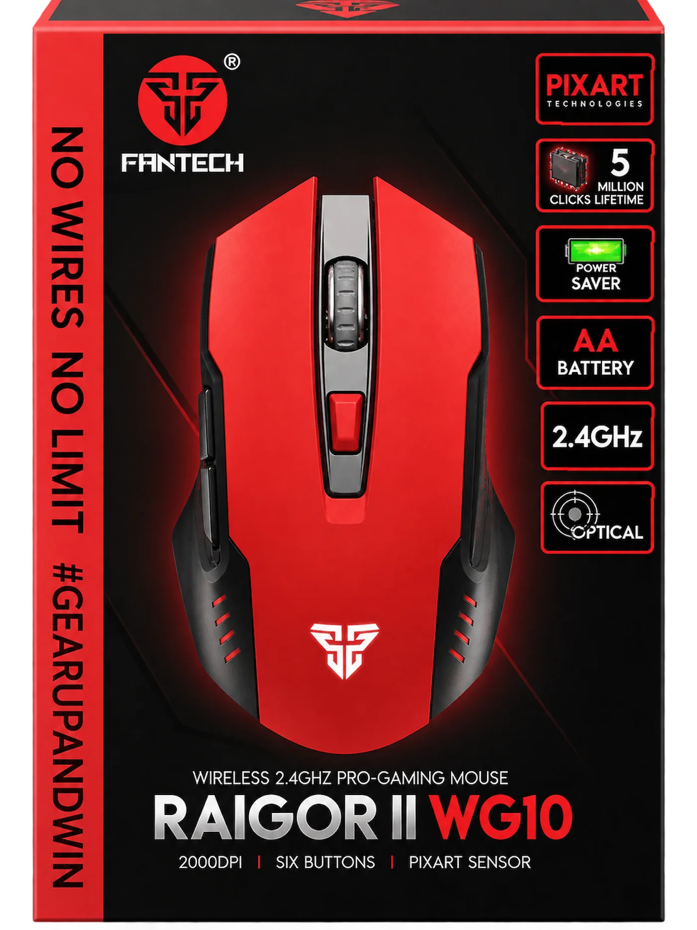 Fantech Raigor II WG10 Wireless Gaming Mouse – Red