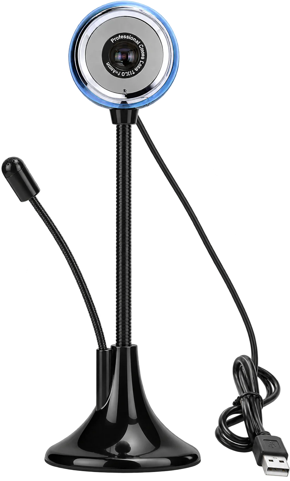 Kisonli PC-12 USB Webcam with Microphone – Black