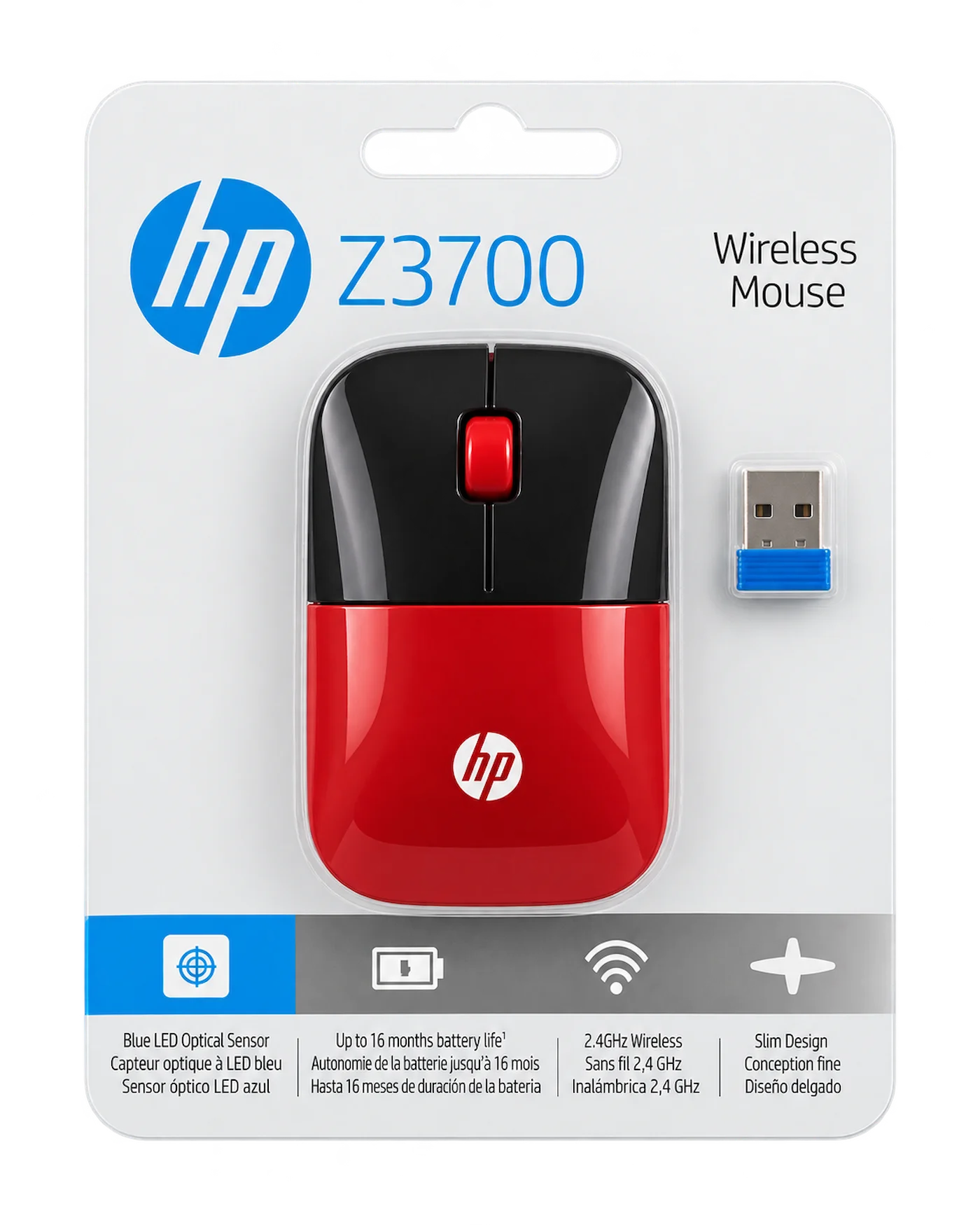 HP Z3700 Wireless Mouse – Red/Black