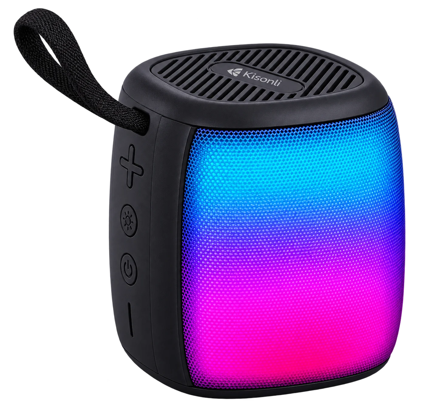 Kisonli S18 Portable Bluetooth Speaker with RGB Lighting – Black