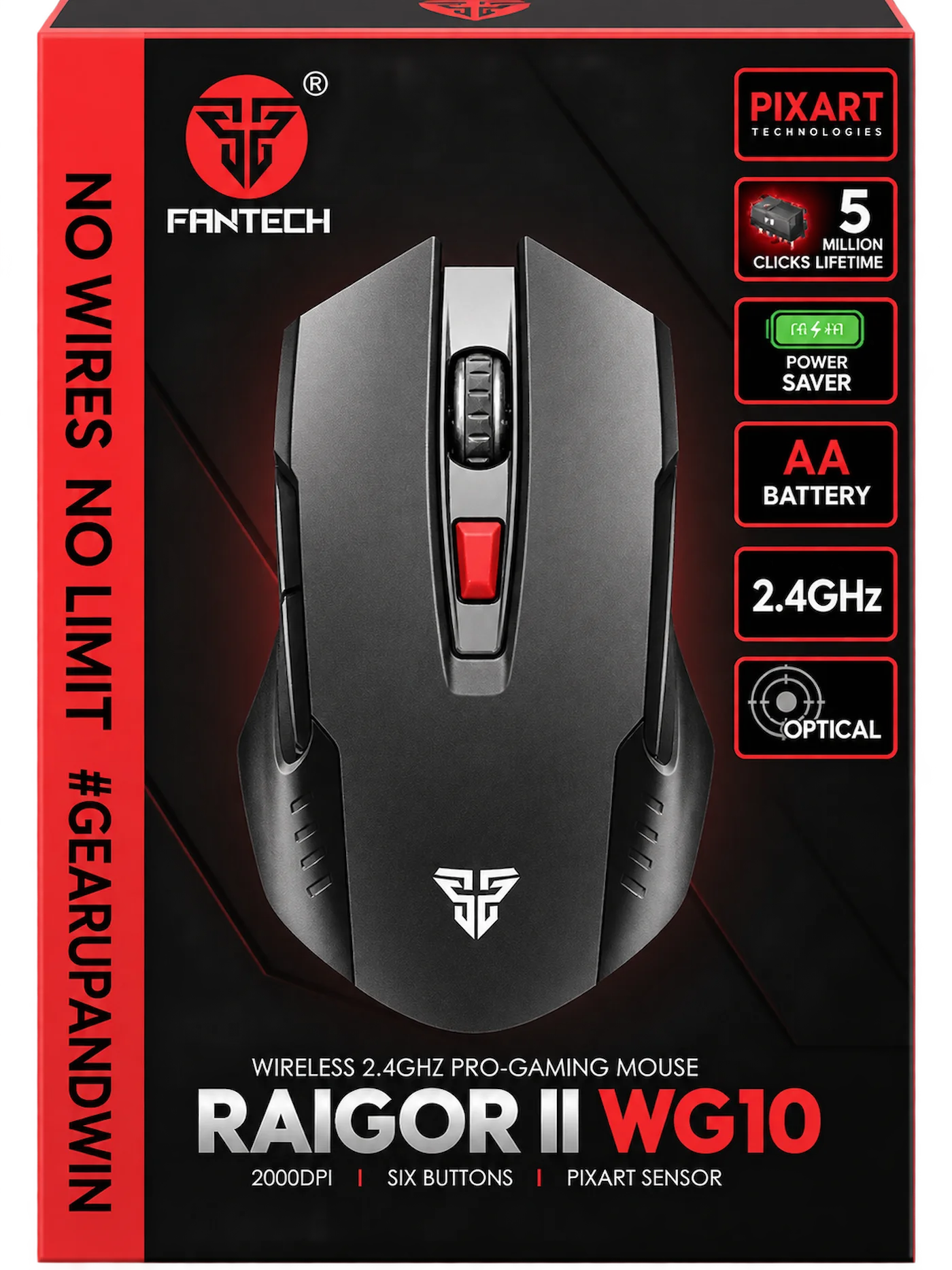 Fantech Raigor II WG10 Wireless Gaming Mouse – Black
