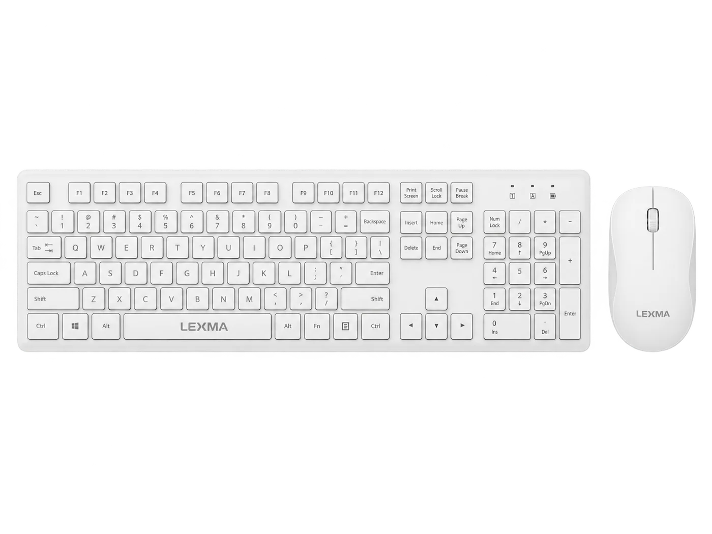 Lexma MC400 Wireless Keyboard & Mouse Combo – White