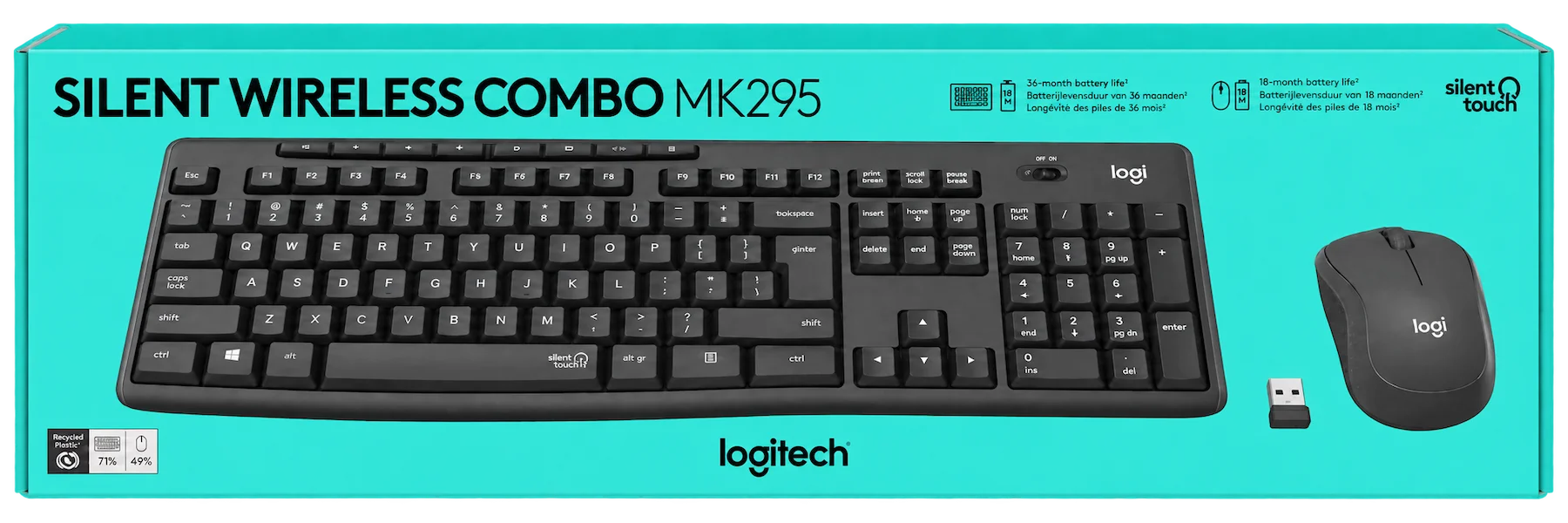 Logitech MK295 Silent Wireless Keyboard & Mouse Combo