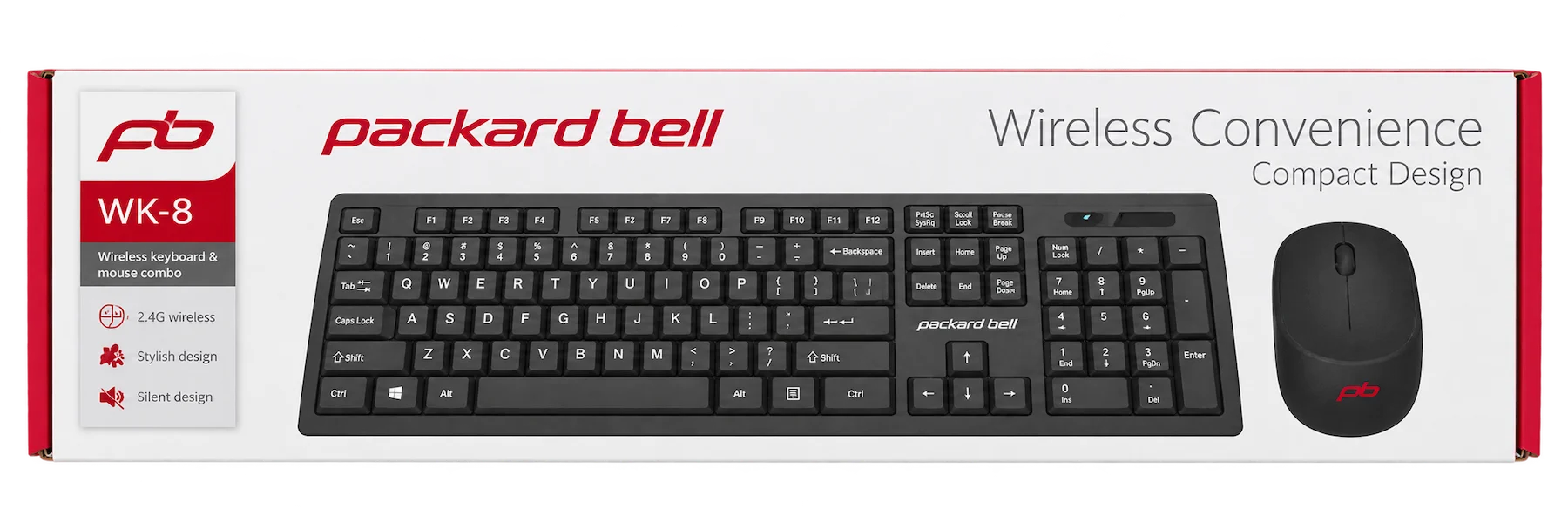 Packard Bell WK-8 Wireless Keyboard & Mouse Combo – Black