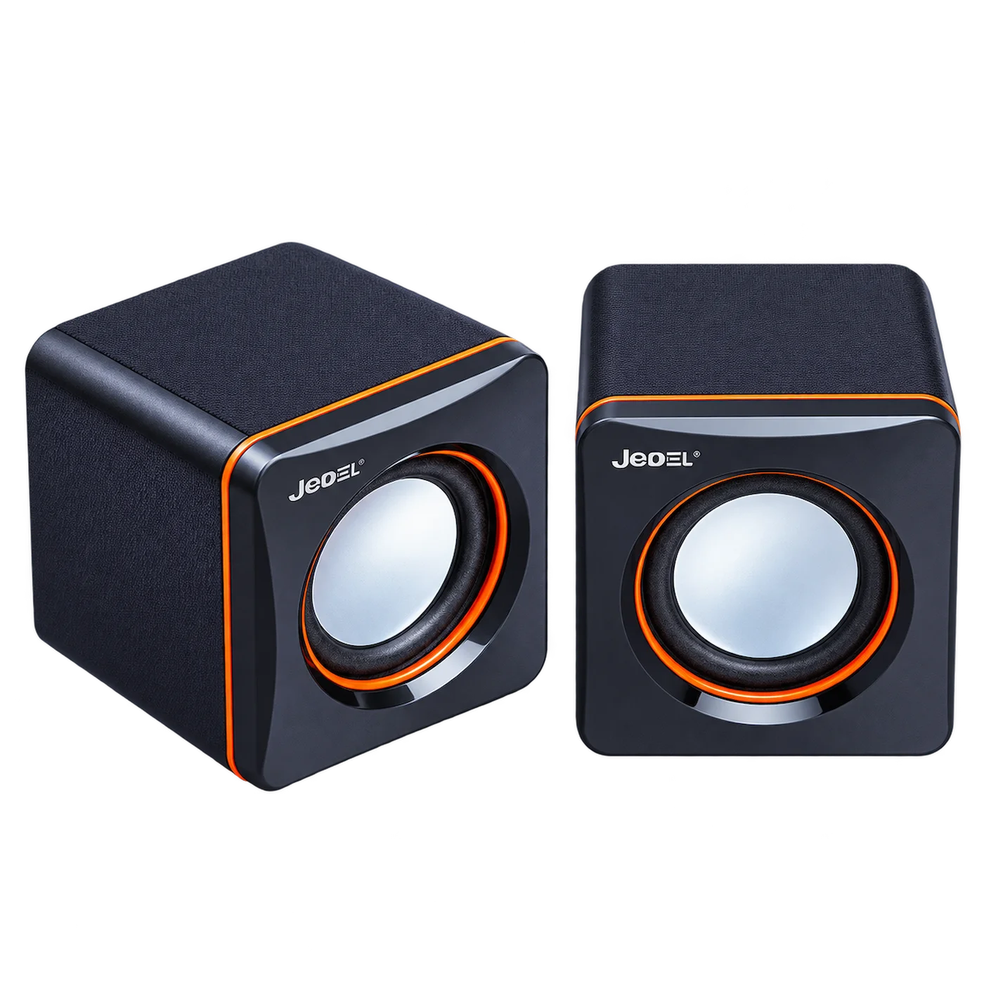 Jedel CK4 USB Multimedia Desktop Speakers – Black/Orange