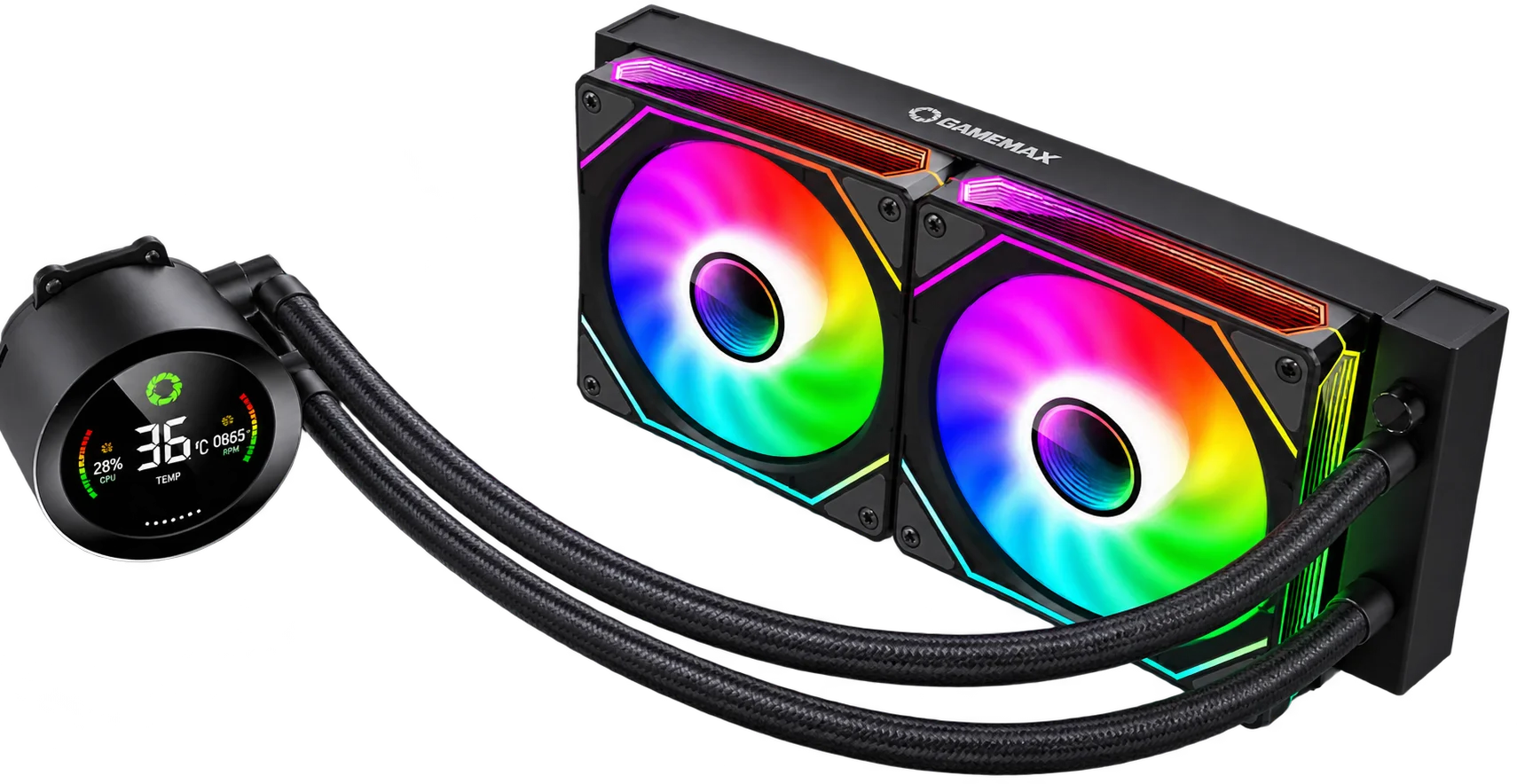 GameMax IceBurg 240 240mm ARGB Liquid CPU Cooler – Black